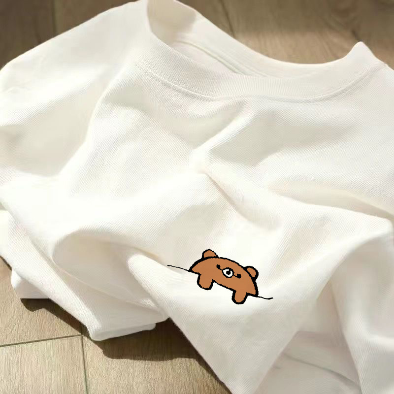 港风冰丝短袖T恤男女同款国潮中国风印花情侣夏季宽松上衣半截袖详情12