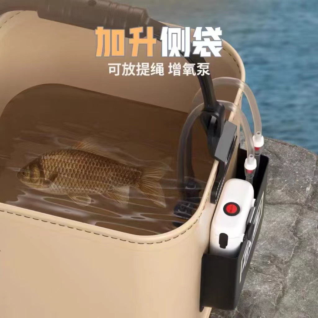 Wholesale of multi-functional water buckets, foldable fish buckets, Lu Ya Ye fishing protection portable and wear-resistant hand-held buckets pic 6