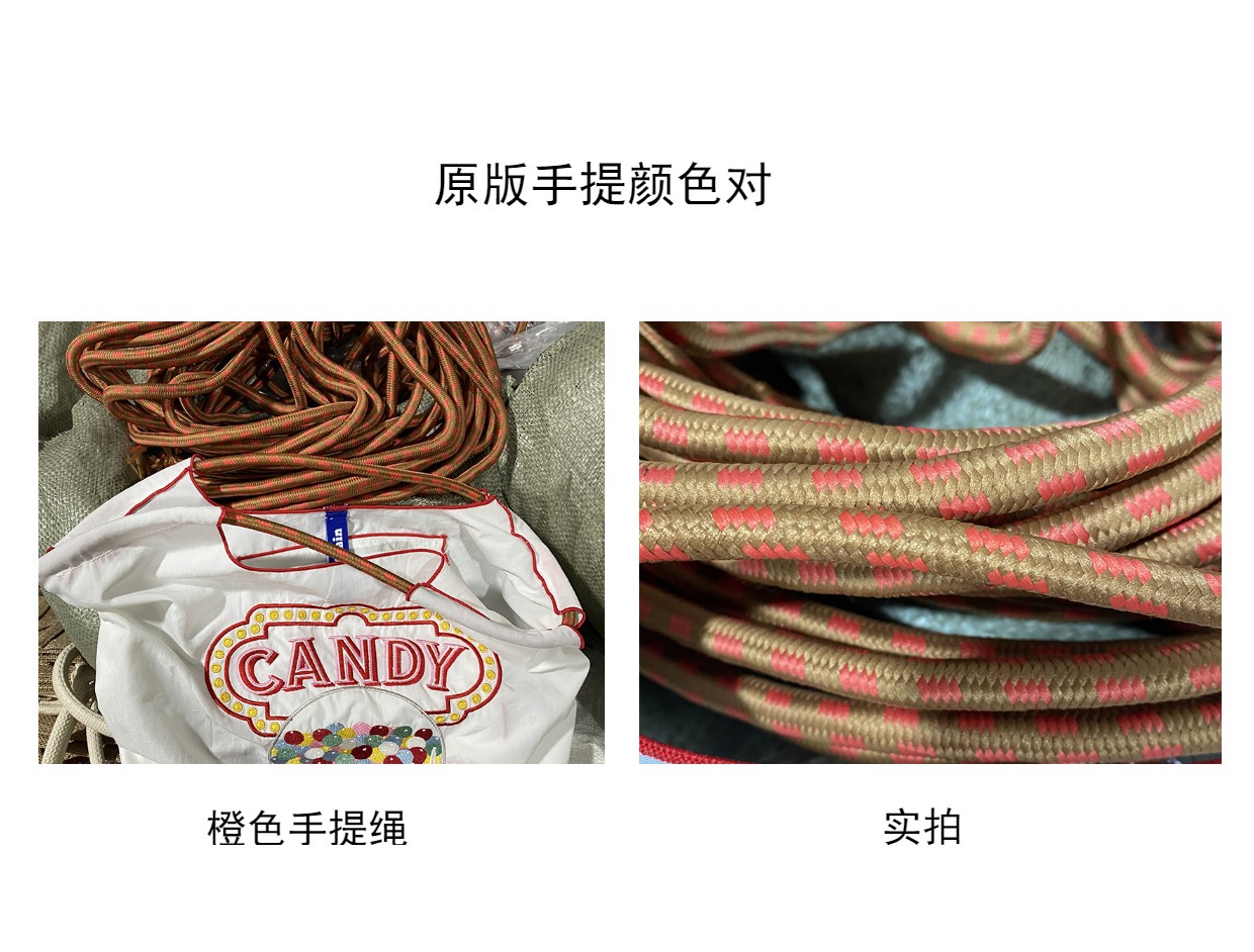 高圆圆同款日本ball chain刺绣环保袋收纳袋尼龙手提单肩斜挎包女详情15