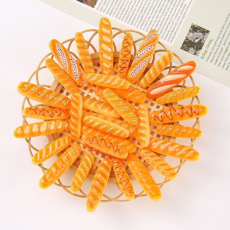 Simulation food play, baguette sticks, resin accessories, cream glue, diy hair clips, phone cases, fridge magnets, croaker buckles pic 1