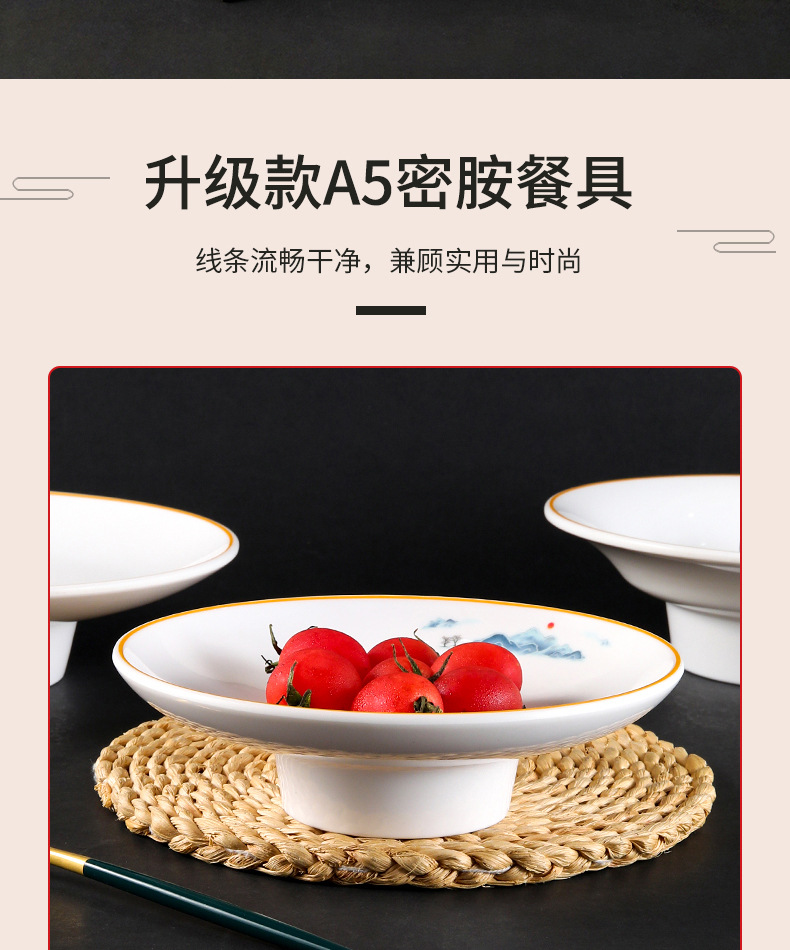 Melamine high foot plates, commercial hotel restaurant buffet cake and dessert display plates, fruit plates, cold dish plates, plastic pic 2