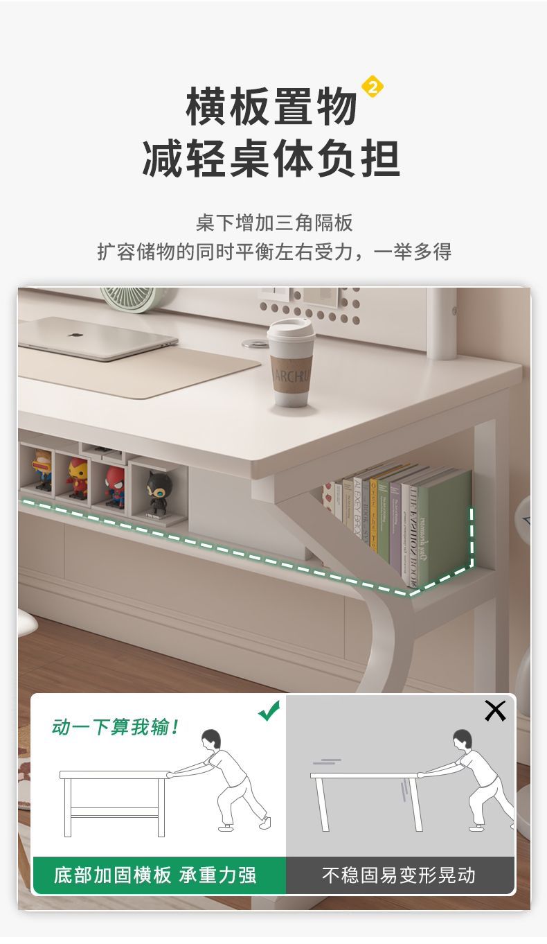 Desktop white home computer desk, simple bedroom desk, workbench table, office desk, easy gaming and e-sports desk pic 5