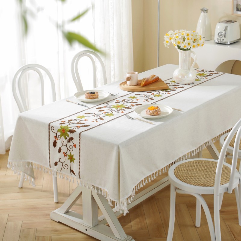 乐轩秀红色新年圣诞节桌布提花加厚轻奢高级氛围感长方形餐桌台布详情65