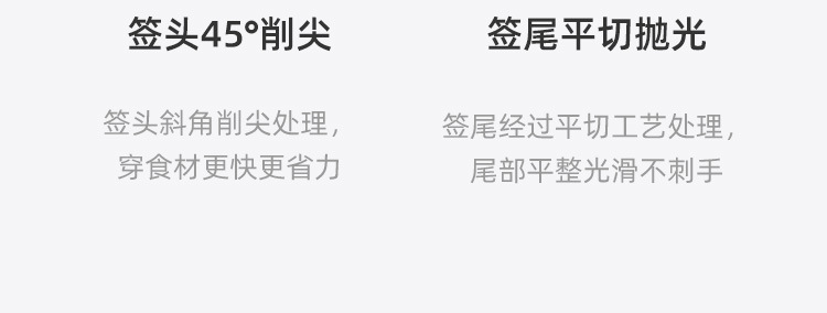 袋装版一次性竹签烧烤签烤肠串串香水果签200支装2.5mm粗*15cm长详情5