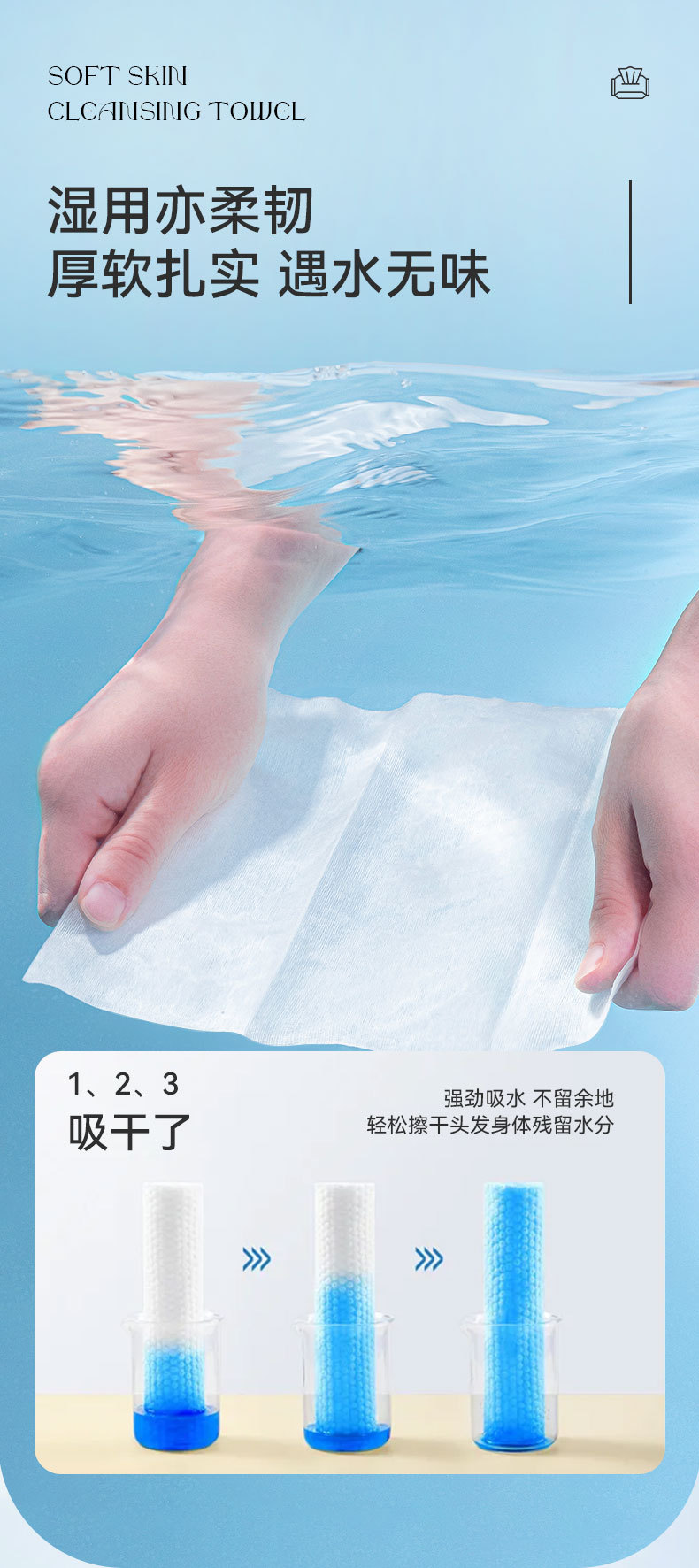 洗脸巾一次性毛巾纯棉吸水不掉毛棉柔巾抽取式面巾纸洁面巾擦脸巾详情9