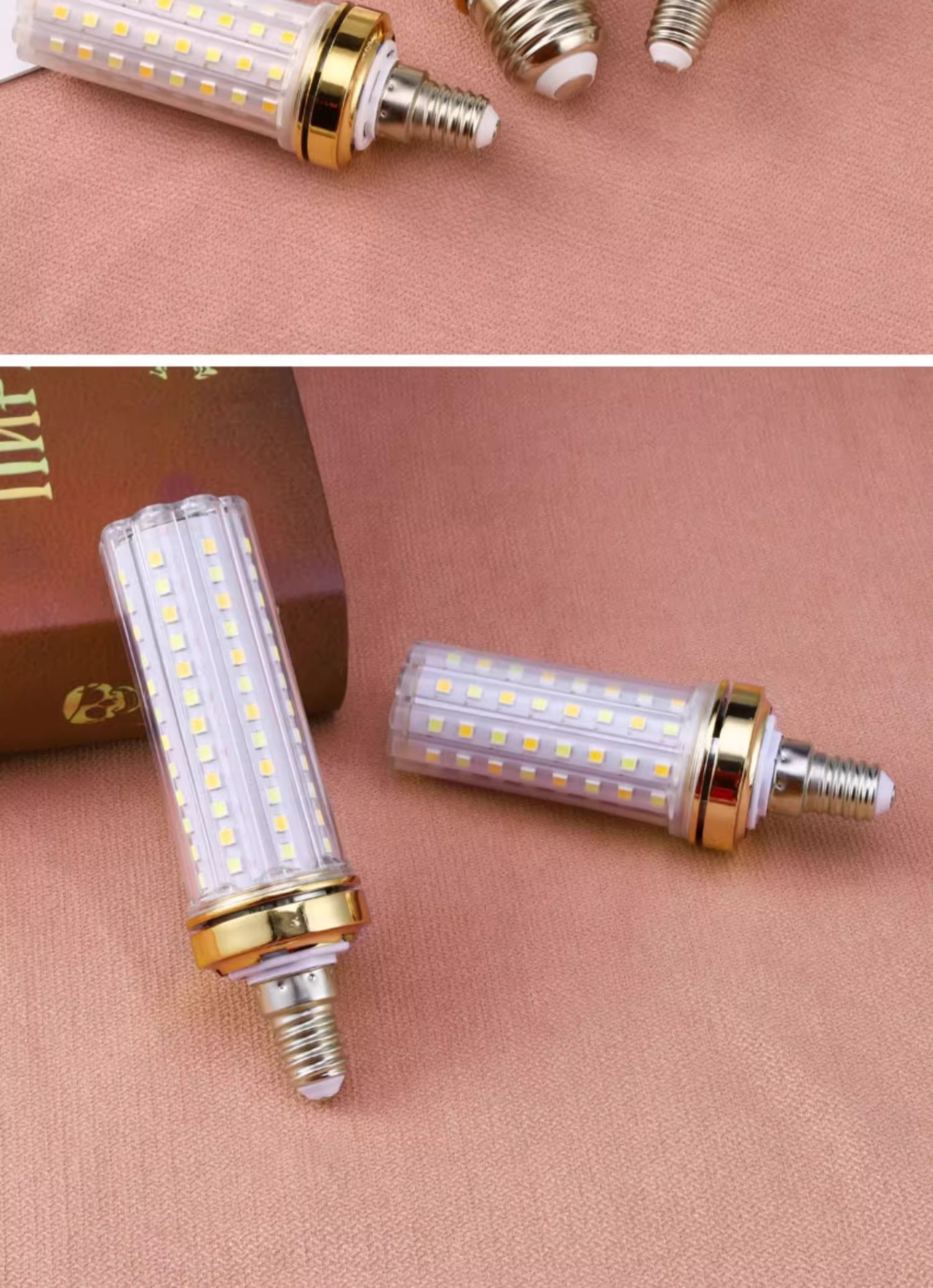 LED灯泡玉米灯家用e27螺纹e14螺口节能灯暖白三色光照明吊灯光源详情22