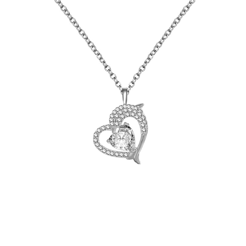 Zhuoheng Zhenxuan s925 Pure Silver Clover Necklace with micro-inlaid zircon, exquisite and compact design, fashionable little dress necklace for women pic 21