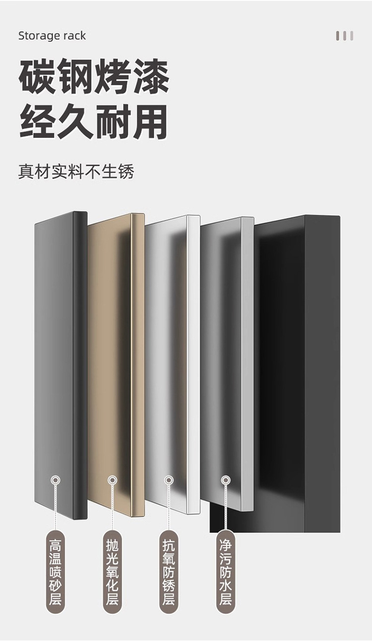 厨房壁挂置物架免打孔调料架墙上多层挂架储物家用调味品收纳架子详情16