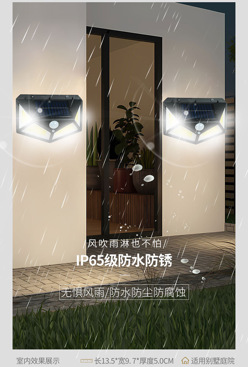 Solar-powered human body sensor wall lamps, outdoor waterproof LED lighting lamps, villa courtyard lamps, decorative tungsten filament night lights pic 15