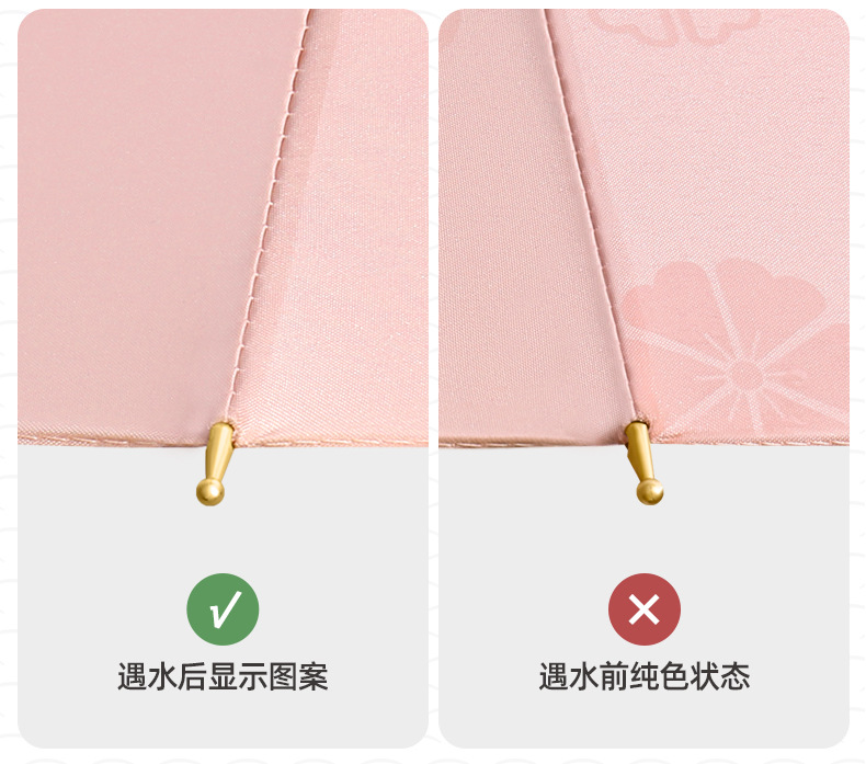 新款简约时尚小清新24骨直杆伞遇水开花伞加印logo雨伞广告伞详情16