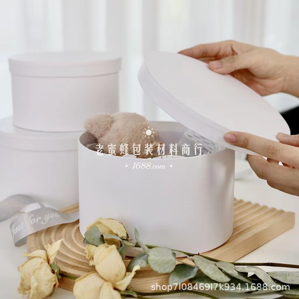 圆形牛皮纸盒圆形伴手礼盒子礼物盒礼品盒圣诞包装盒饼干烘焙包装详情27