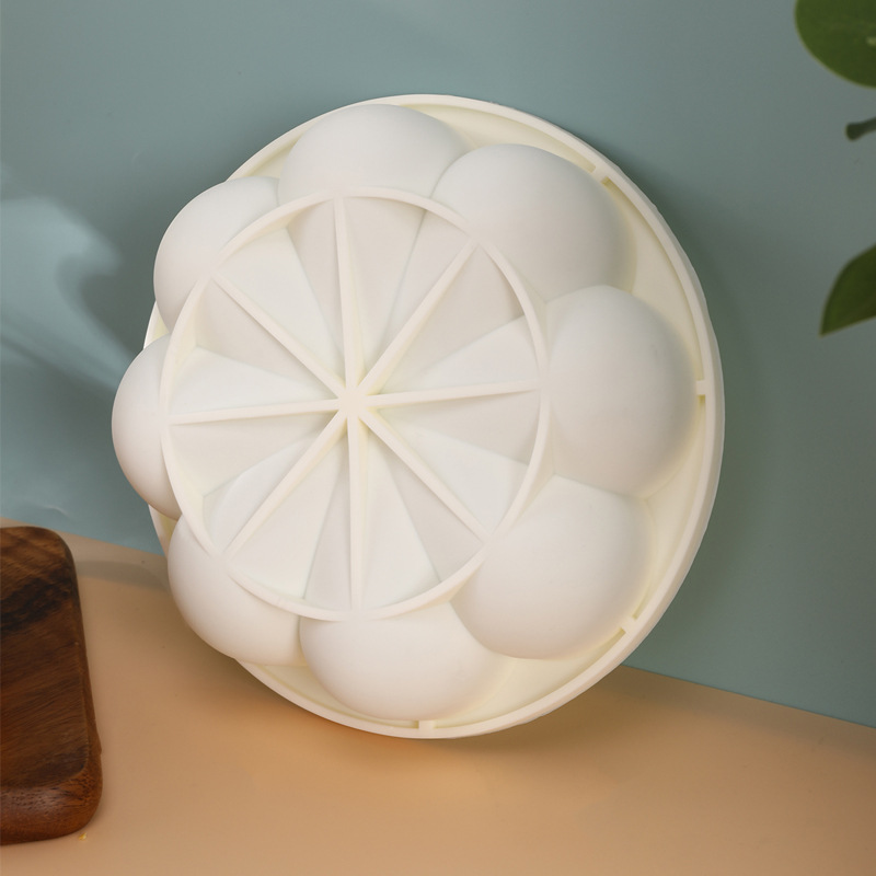 French pastry silicone mousse cake mold, round flower chocolate sandblasted and coated silicone mousse cake mold pic 2