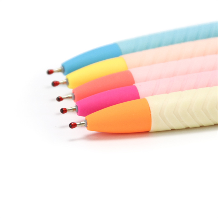 Promotional semi-gel pens, school and office ballpoint pens, high-quality silicone pen barrels, new design of medium oil pens and stationery pic 4