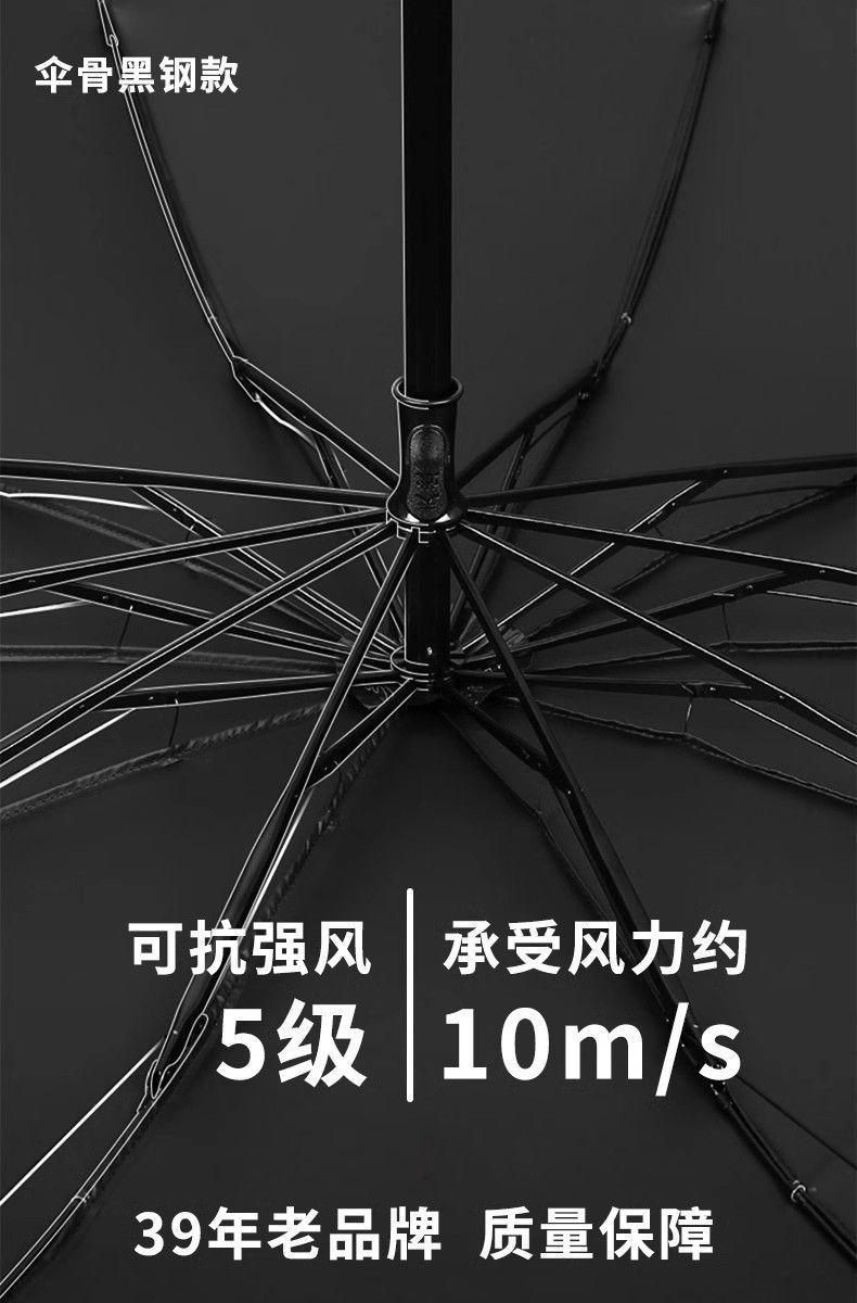 加大雨伞双人三人大号折叠男女商务伞三折晴雨男超大加固手动耐用详情8