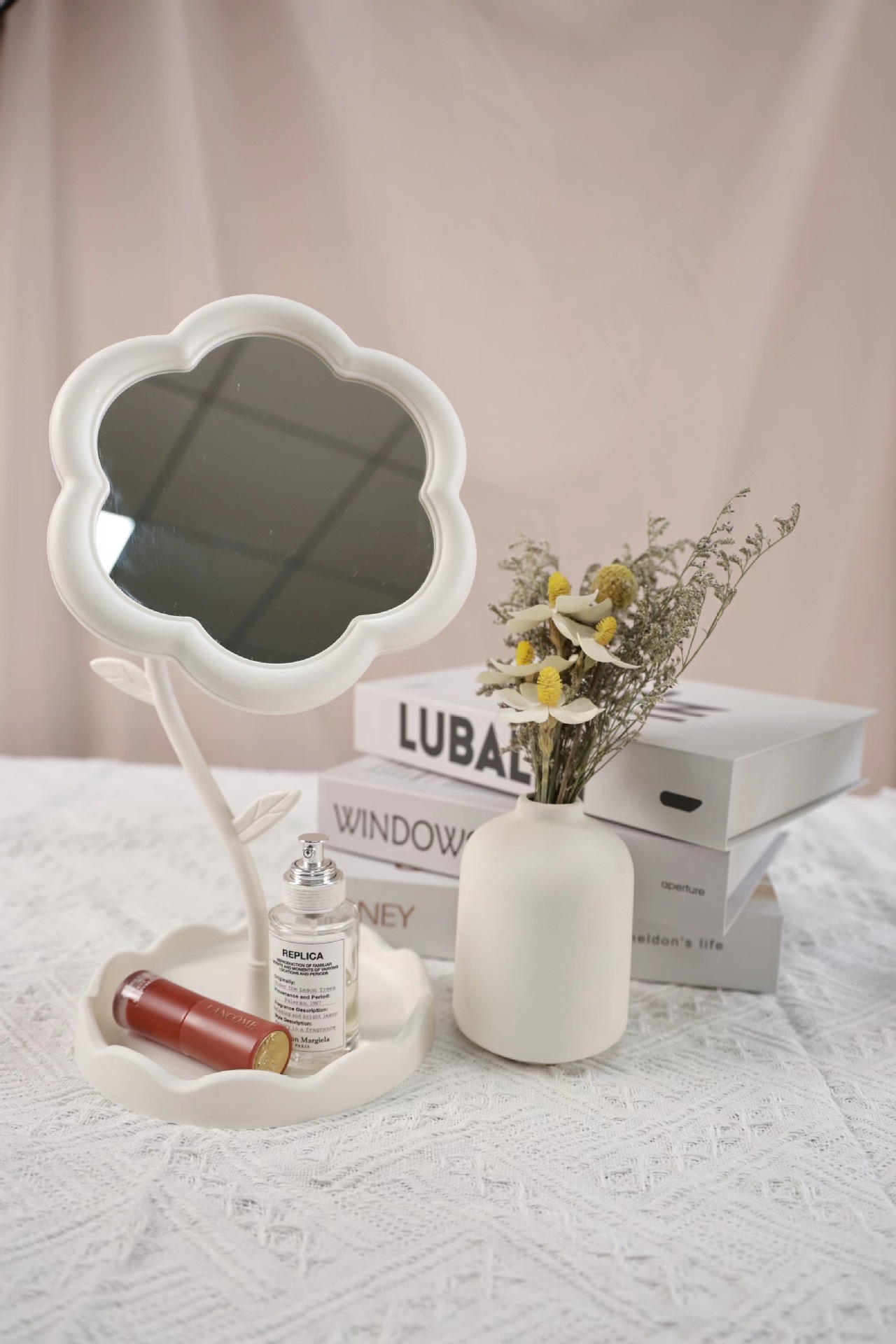 太阳花造型化妆镜学生桌面花朵美妆补妆镜少女梳妆台挂首饰公主镜详情35