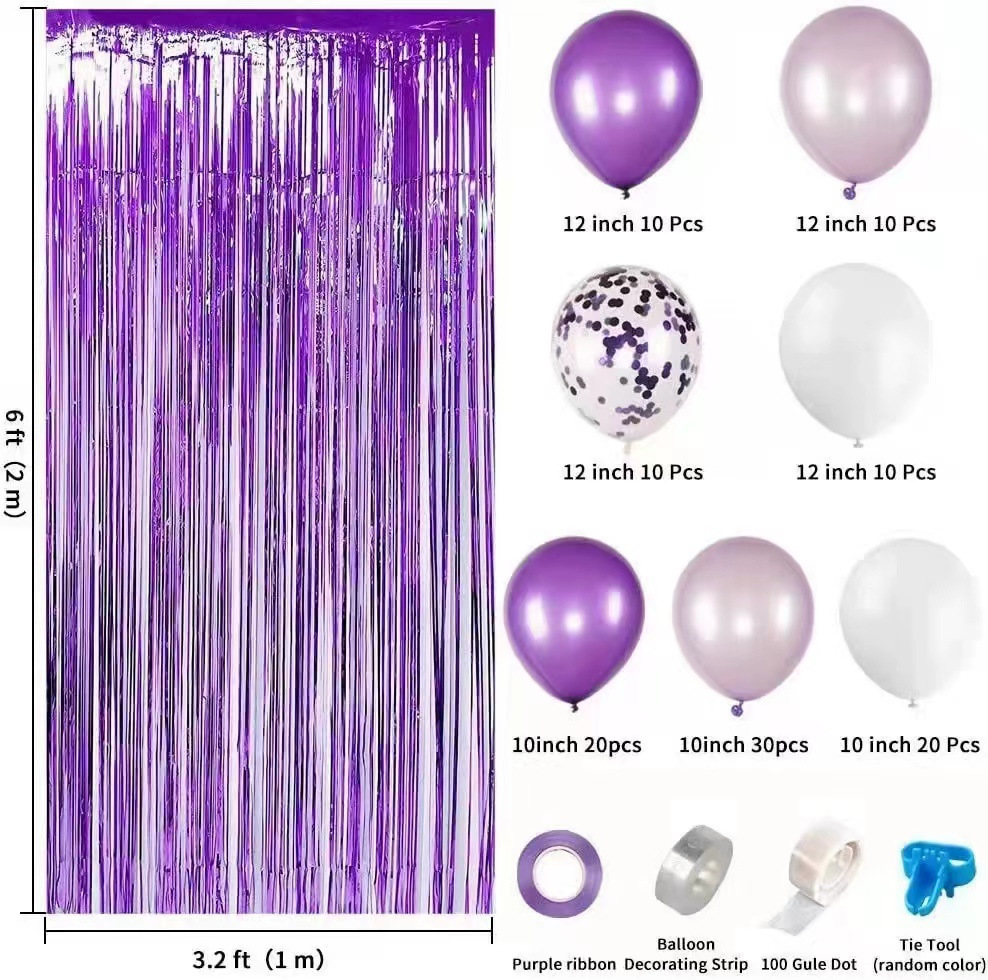 Cross-border rain curtain balloon set, multi-style birthday party, wedding decoration and arrangement, customized balloon set pic 4