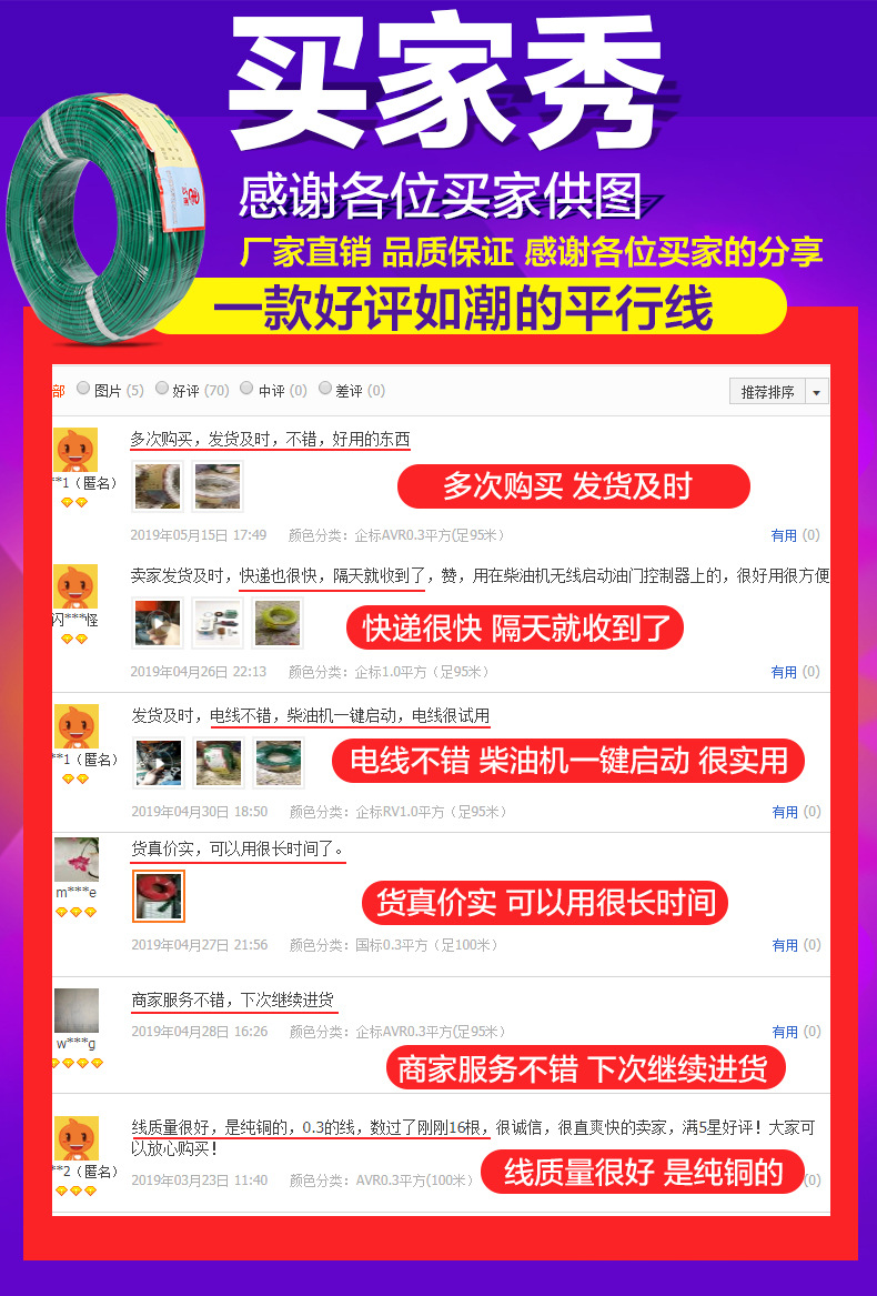 RV多股纯铜芯软电线AVR0.2-2.5平方电源线纯无氧铜焊接电子线厂家详情11