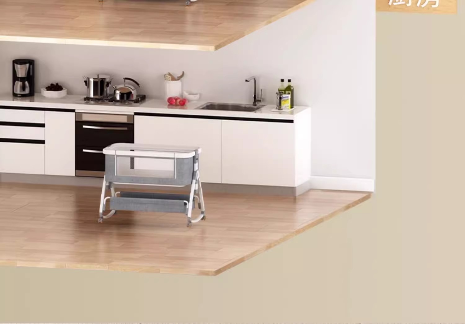 婴儿床可移动便携式宝宝摇篮床可折叠多功能bb床新生儿童拼接大床详情8