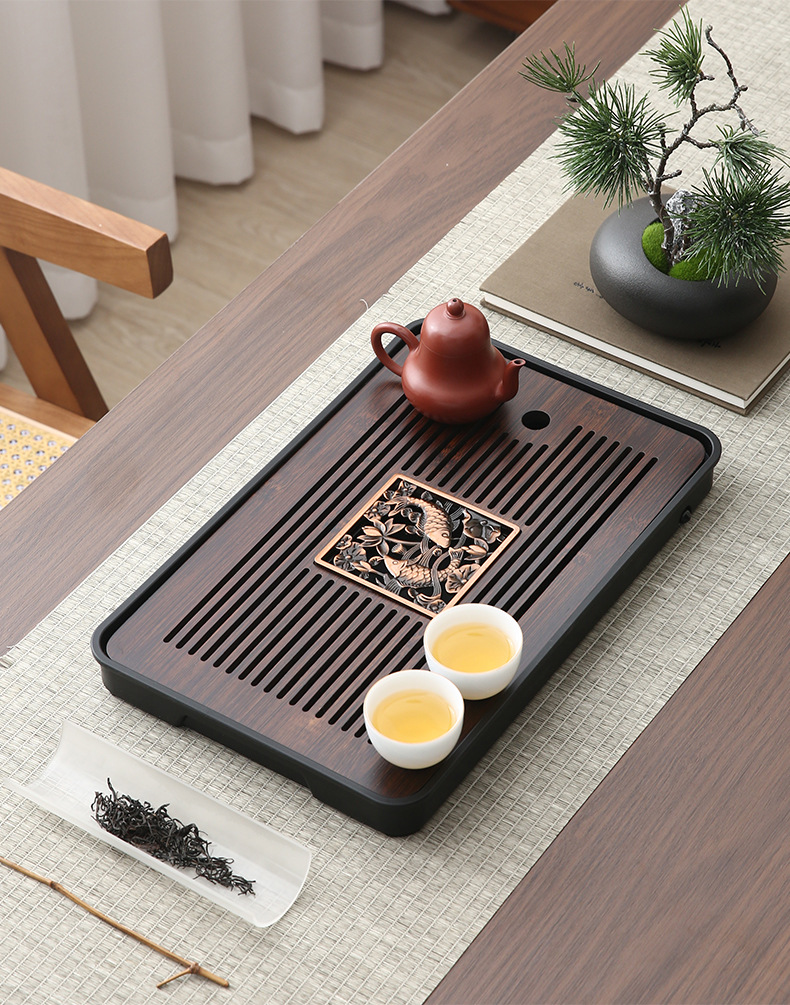 批发密胺茶盘多功能竹制茶台茶托盘带滤水干泡盘小茶盘一件起批详情46