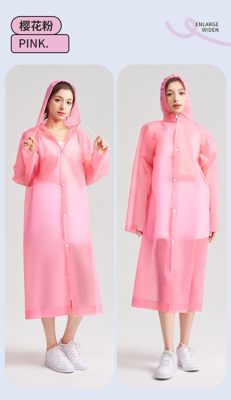 Non-disposable eva raincoat, fashionable outdoor walking portable, extended and thickened raincoat for children and adults pic 16