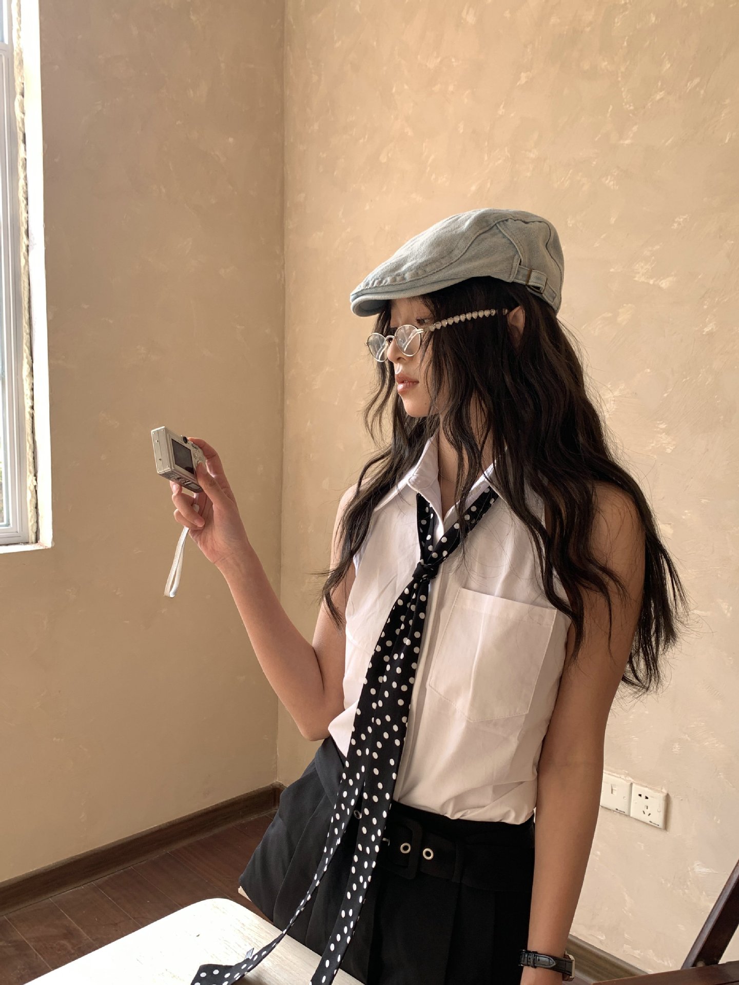 2025韩系波点长条丝巾系脖发带绑发女氛围感领巾春秋百搭护颈围巾详情14