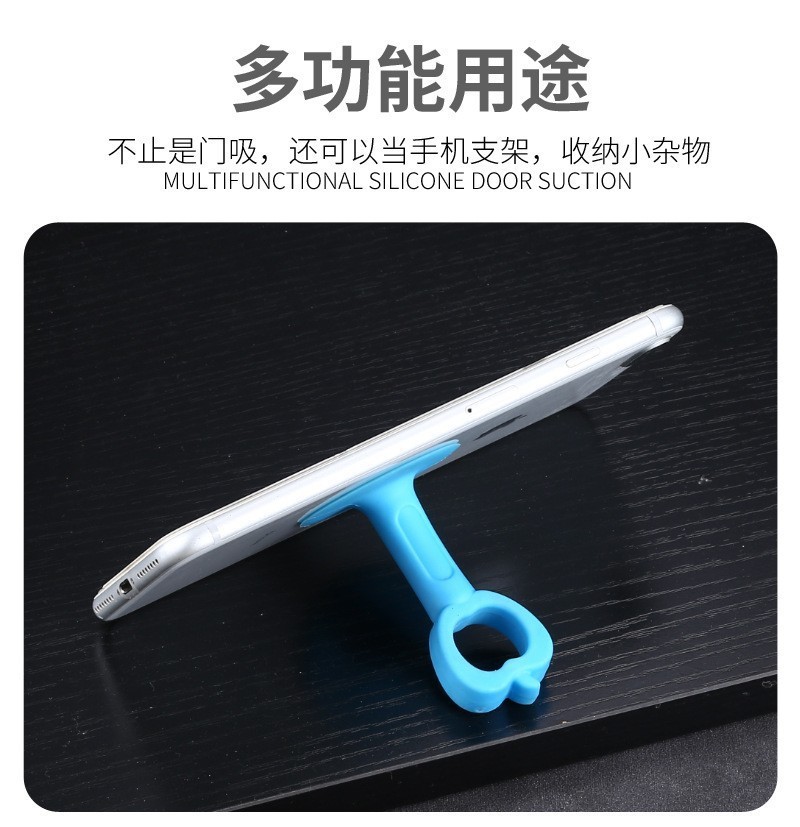 Silicone door suction, non-perforating anti-collision pad, buffer sticker, plastic rubber door, bathroom door top handle, door stop wholesale pic 6
