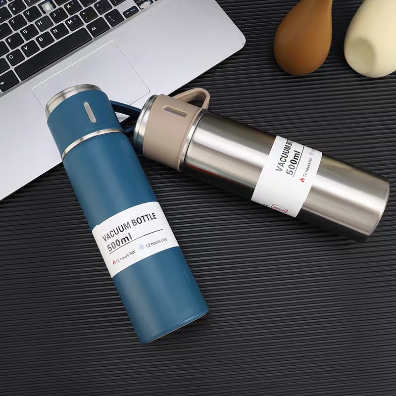 商务杯304不锈钢保温杯套装便携直杯一杯三盖水杯高档礼盒套装详情3