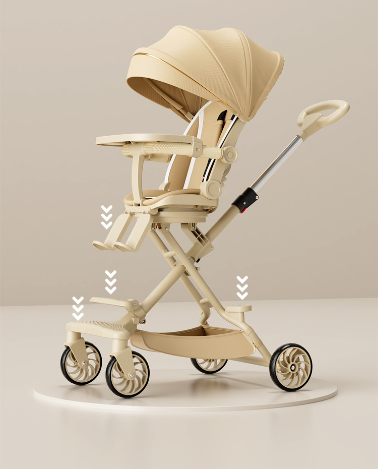 源头工厂溜娃神器轻便折叠婴儿推车可坐躺高景观双向儿童遛娃神器详情16