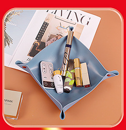 Cross-border leather storage tray, Nordic InS-style desktop entrance key, cosmetics, jewelry, leather organization and storage tray pic 3