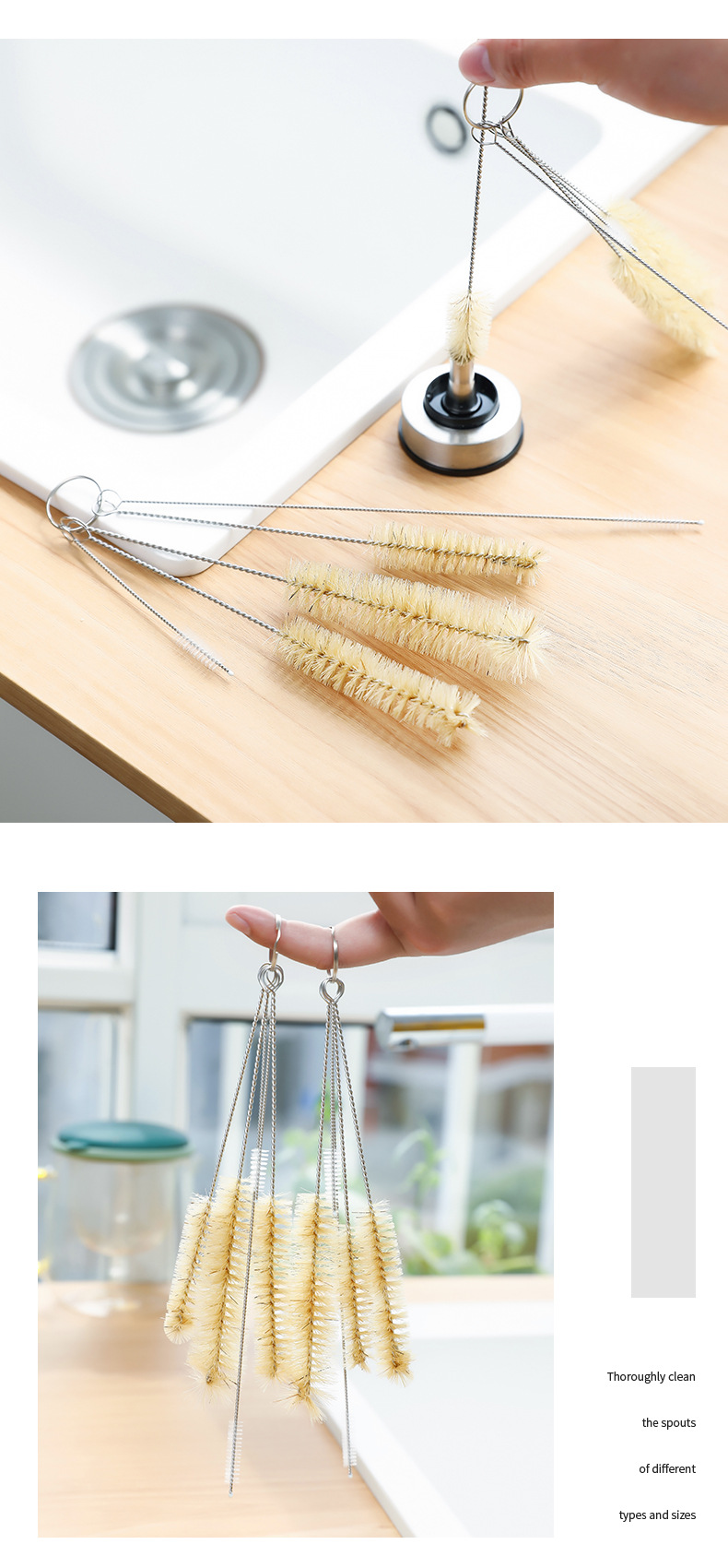 茶壶刷子茶杯迷你壶嘴吸管刷水壶硬毛缝隙厨房洗杯子清洁5件套详情13