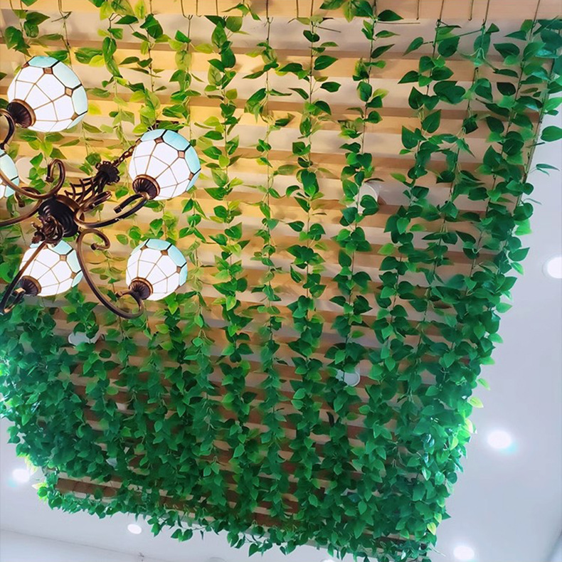 仿真藤条假树叶装饰藤蔓爬山虎绿植吊顶过胶花藤葡萄叶绿萝常春藤详情18