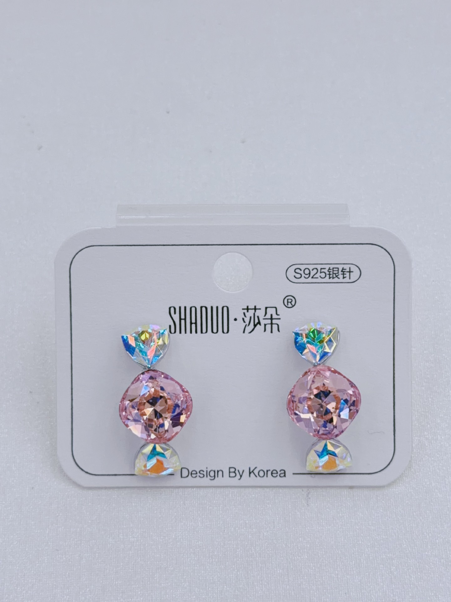 复古港风肥三角水晶耳环女高级感糖果形轻奢银针耳钉网红百搭耳饰详情16