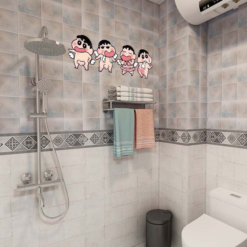 【升级款】蜡笔小新卡通贴纸墙贴浴室马桶贴瓷砖厕所居家防水贴纸详情6