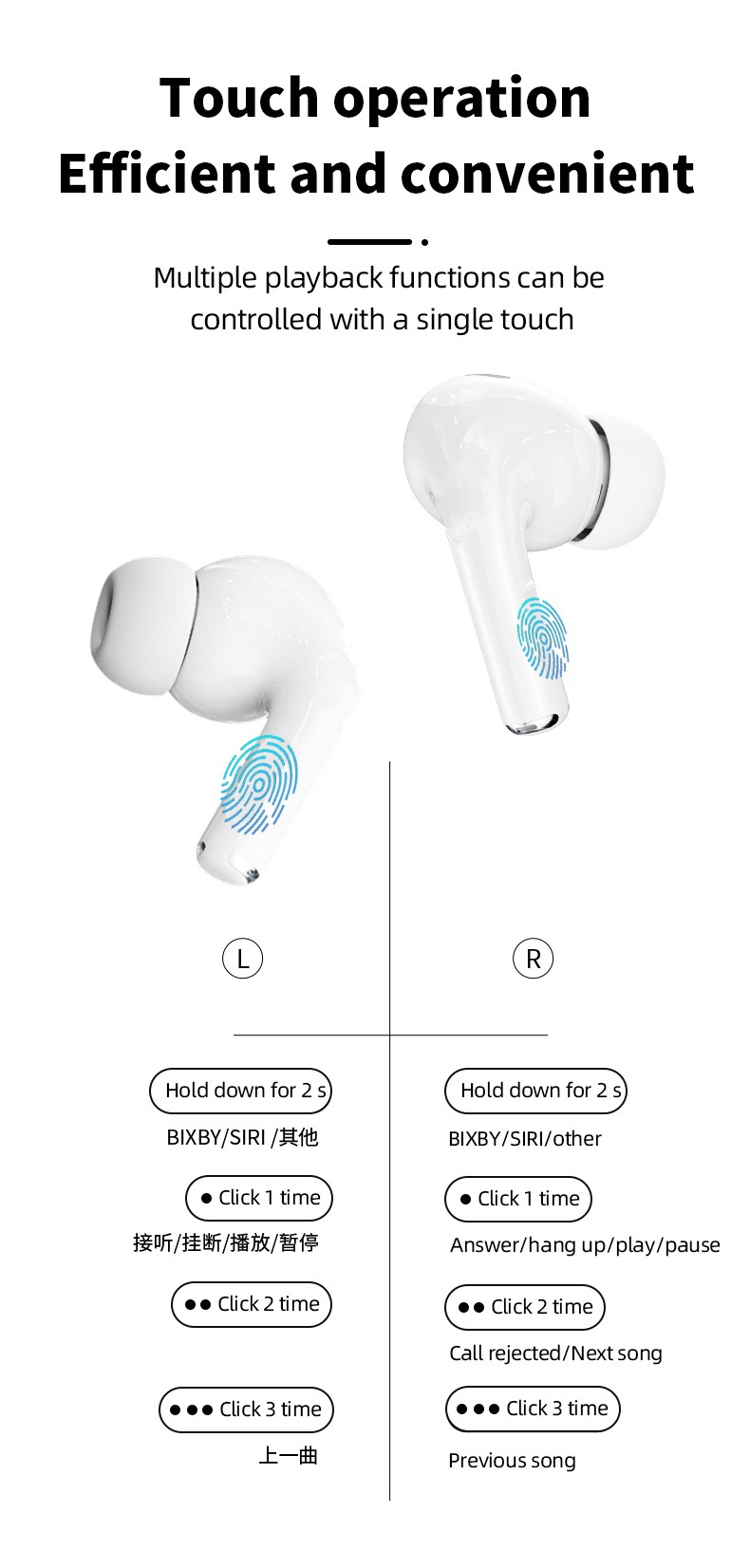 The new cross-border A9PRO Bluetooth headphones feature active noise cancellation, smart color screen and ultra-long battery life, making them true wireless Bluetooth headphones pic 12