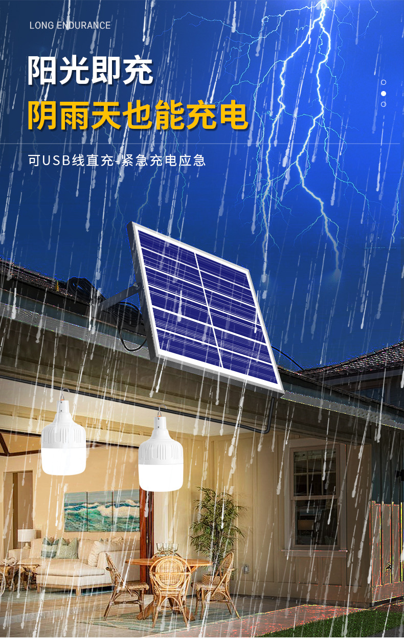 Ultra-bright led emergency lights, courtyard solar lighting fixtures, household energy-saving bulbs, outdoor camping night market street lamps pic 15