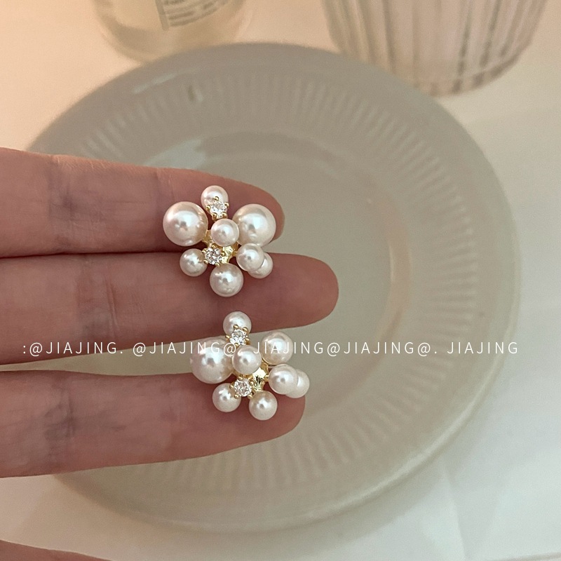 小众设计感珍珠耳环锆石轻奢风高级感925银针韩版春夏新款个性女~详情14