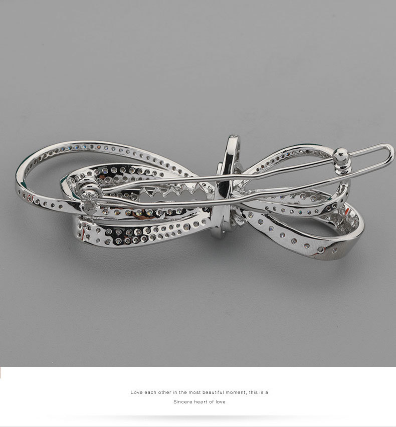 legood铜闪钻蝴蝶结一字夹韩版时尚小众设计通勤潮款珐琅边夹女详情9