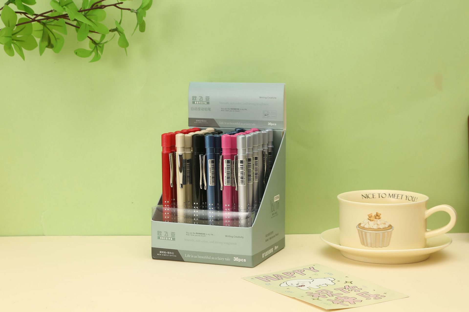 Oufeiya 1314 metal rod weighted office automatic pencil factory direct sales, press pencil wholesale pic 5