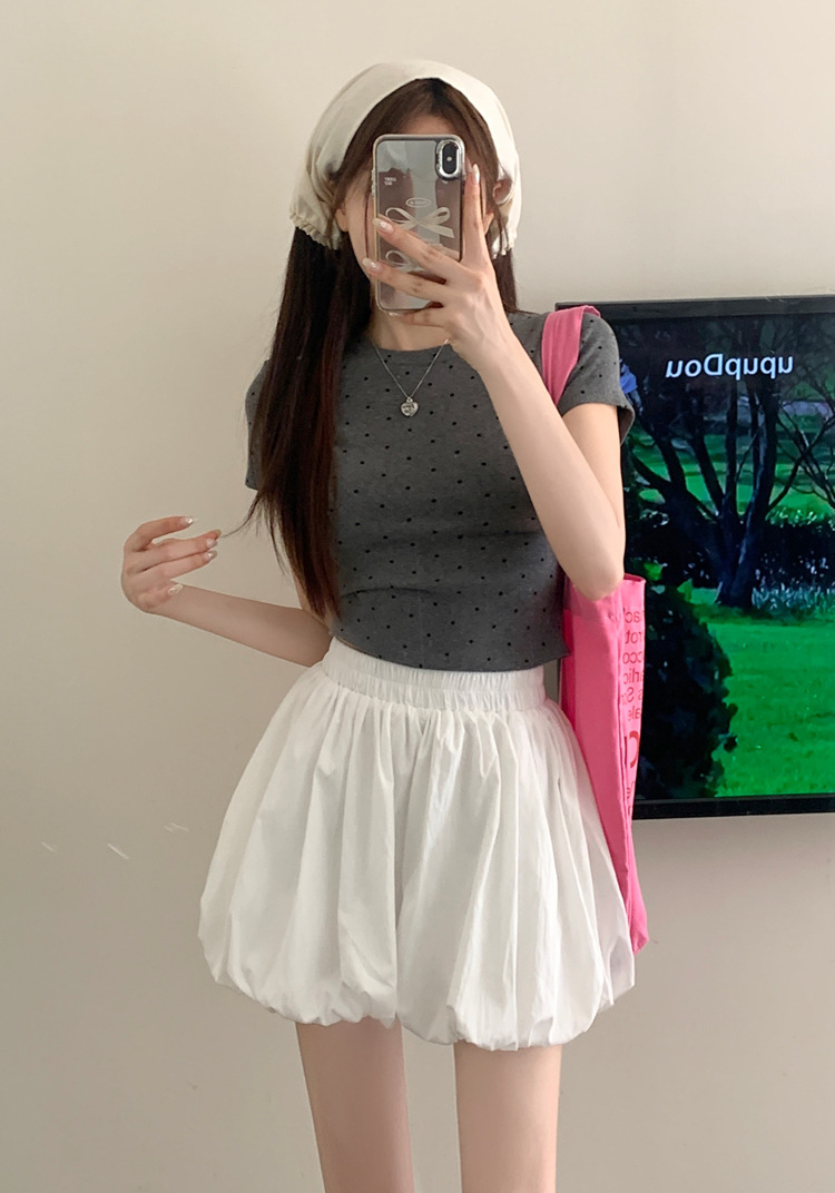 Douyin quality white flower bud short skirt for women 2025 summer new A-line skirt, elegant and versatile, puffy skirt pants pic 14