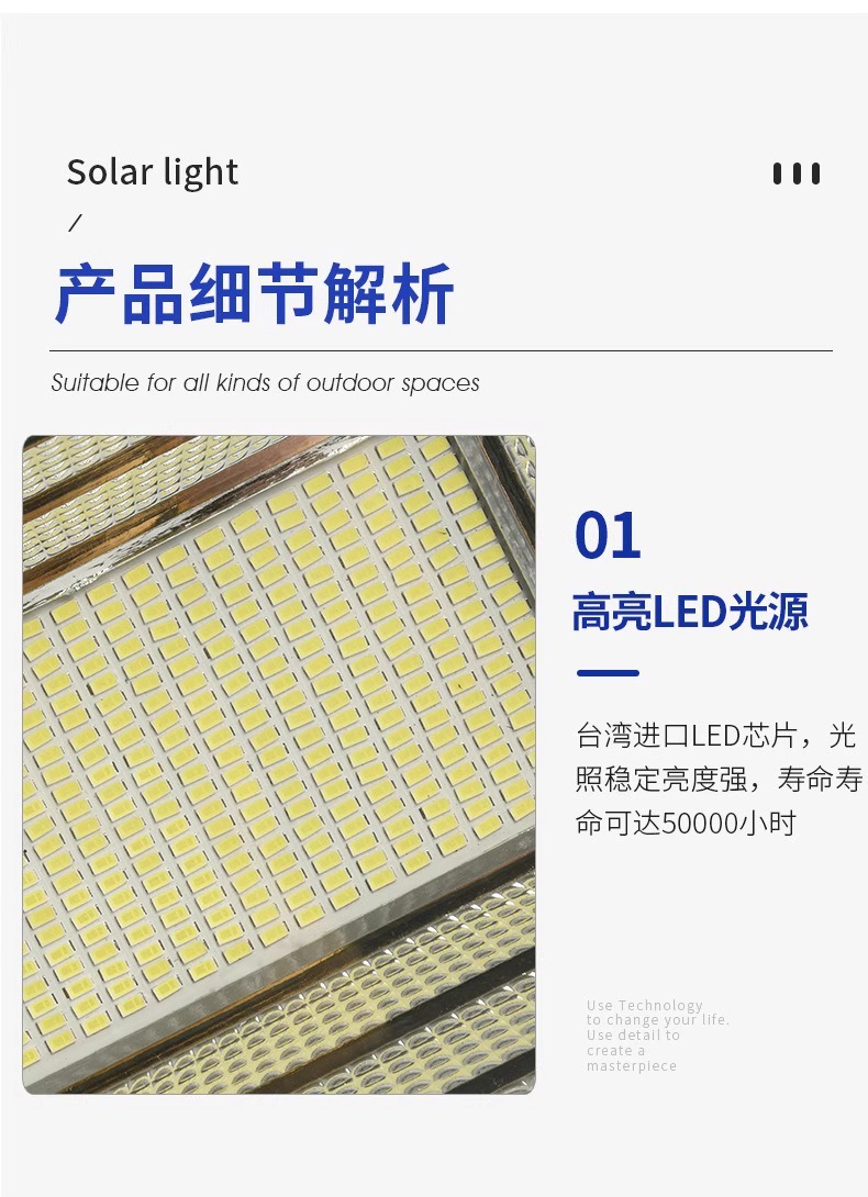 太阳能户外庭院灯投光灯防水ip67续航长天黑自动亮厂家直销超亮详情16