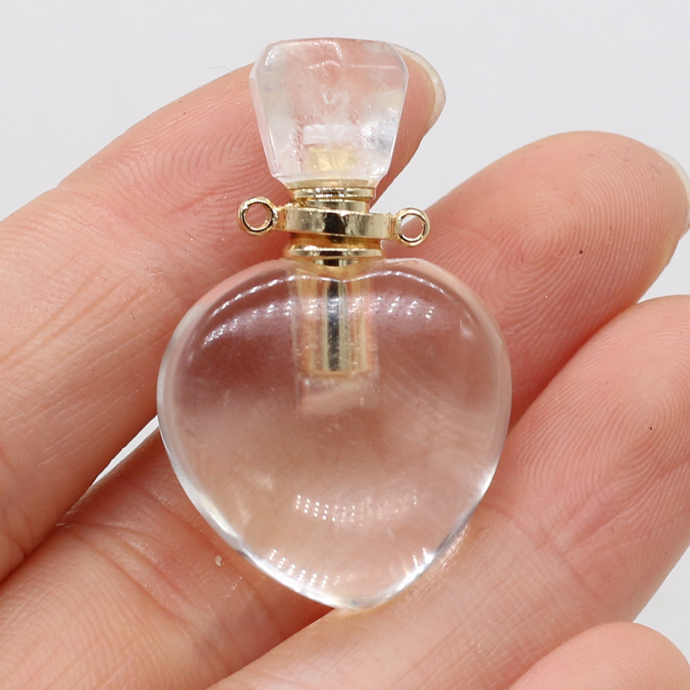 Exquisite natural semi-precious stone perfume bottles, white crystal, various shapes, DIY accessories, fashionable and exquisite wholesale production pic 30