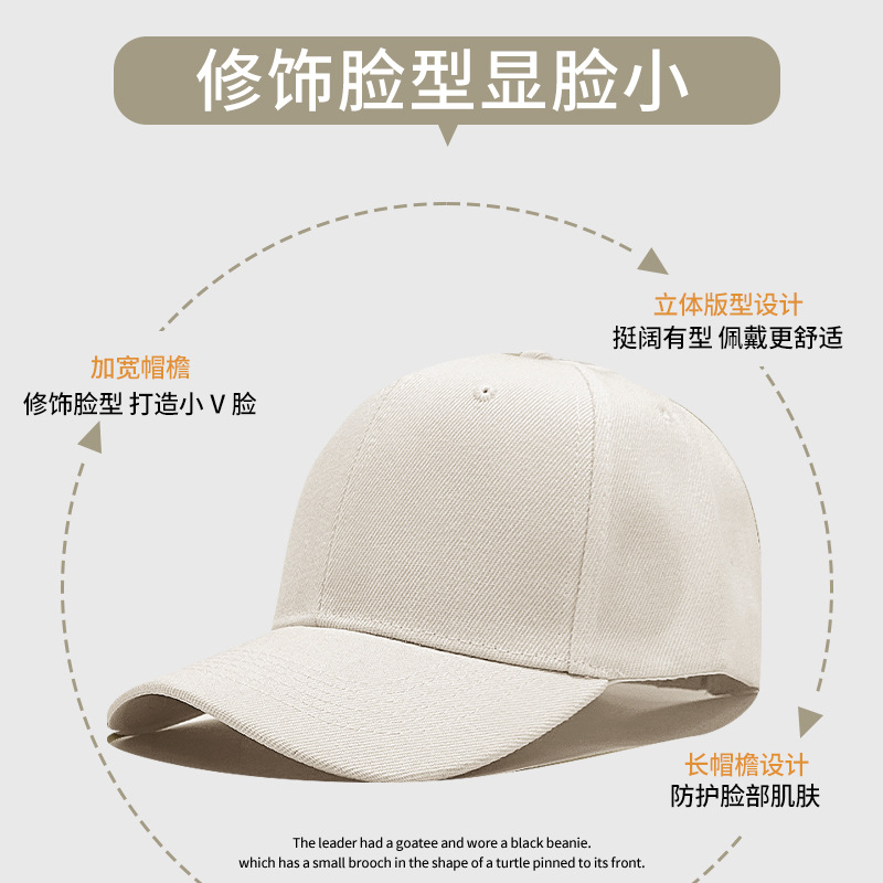 跨境热卖六片毛青棒球帽男女休闲纯色防晒鸭舌帽工厂定制广告帽详情4