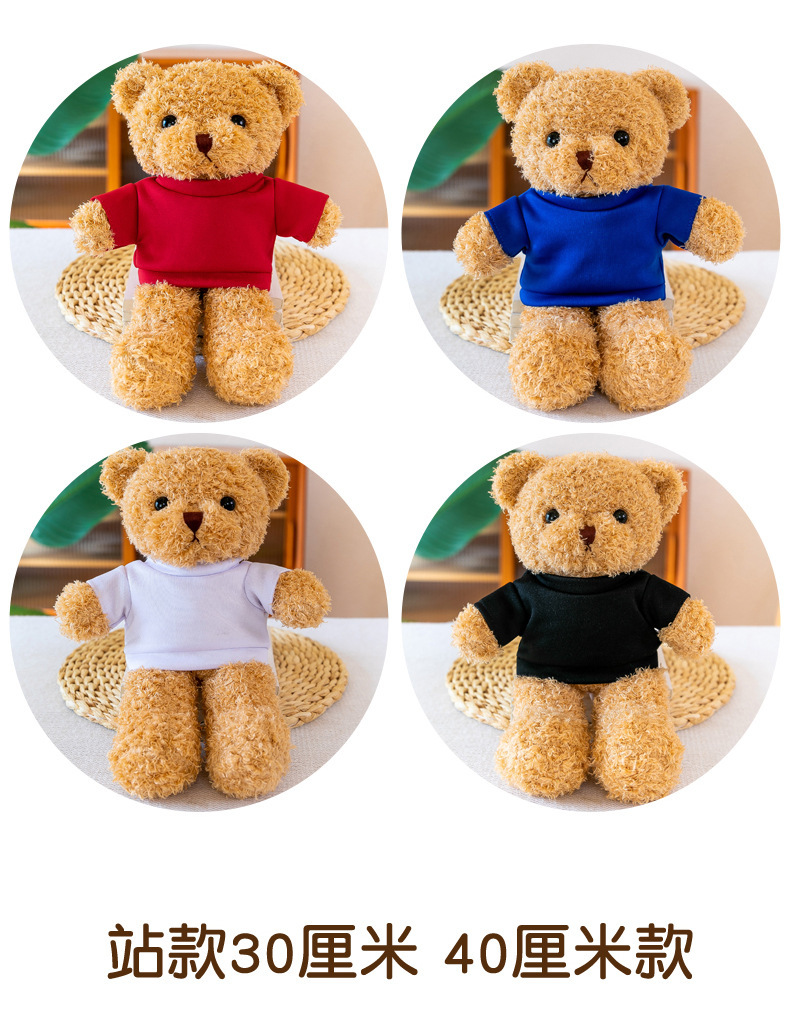 新可爱穿衣泰迪小熊抓机布娃娃毛绒玩具公司活动礼品logo礼物公仔详情9