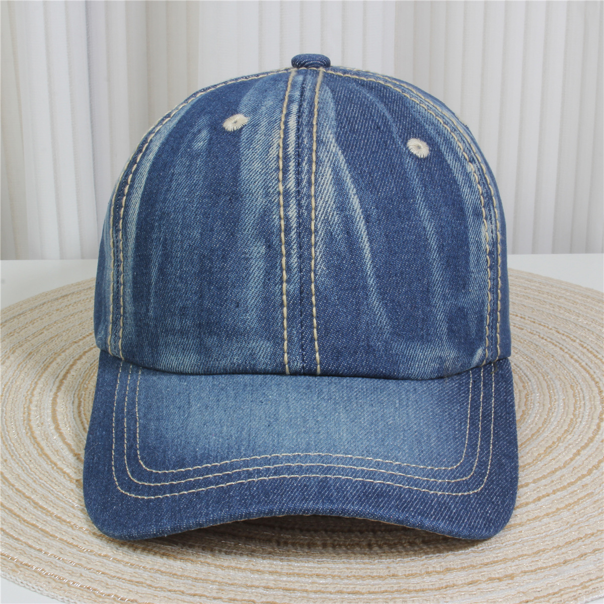 2024新款女士水钻镶钻牛仔布时尚洋气鸭舌帽休闲显脸小成人棒球帽详情42
