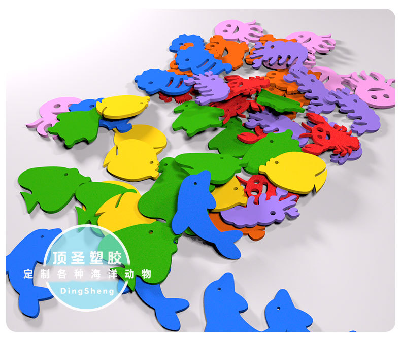 EVA海洋动物 彩色EVA卡通洗澡小动物泡棉 海豚海豹企鹅章鱼海星详情4
