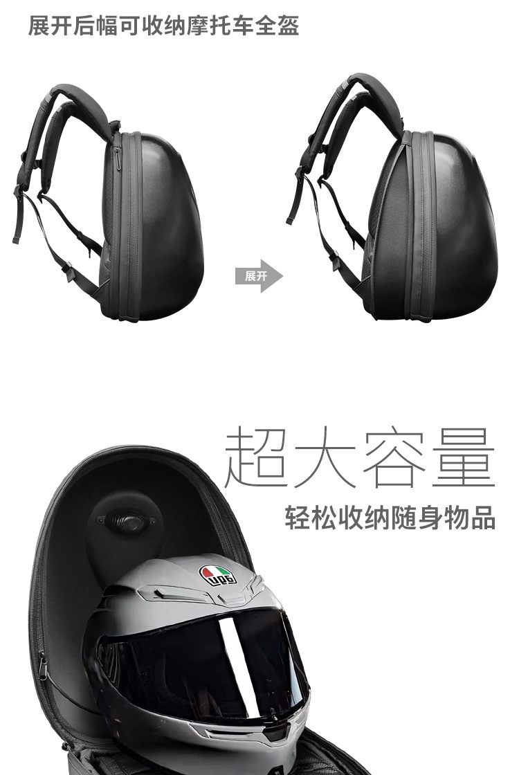 loy机车LED背包户外骑行包休闲发光眼睛包硬壳防海洋之心头盔包详情7