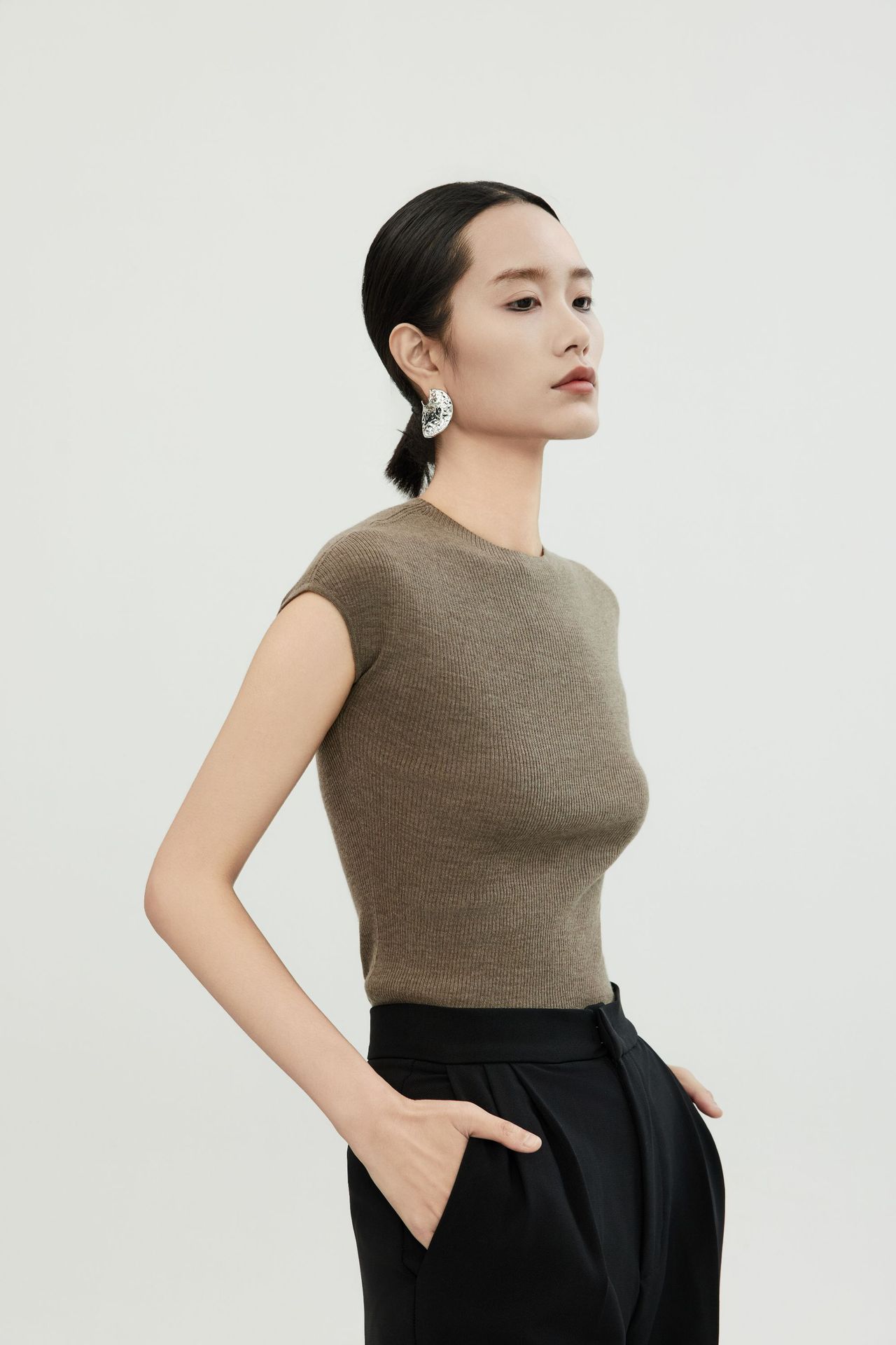 白露版型巨好无缝短袖针织衫半袖打底上衣圆领T恤女羊毛衫修身详情30