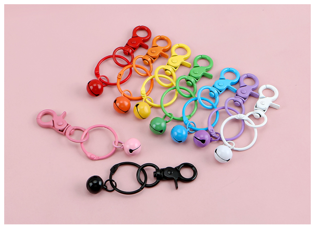 14-22mm single-character spray-painted colored bell pendant, small pendant, diy keychain accessory, pet small round bell pic 12