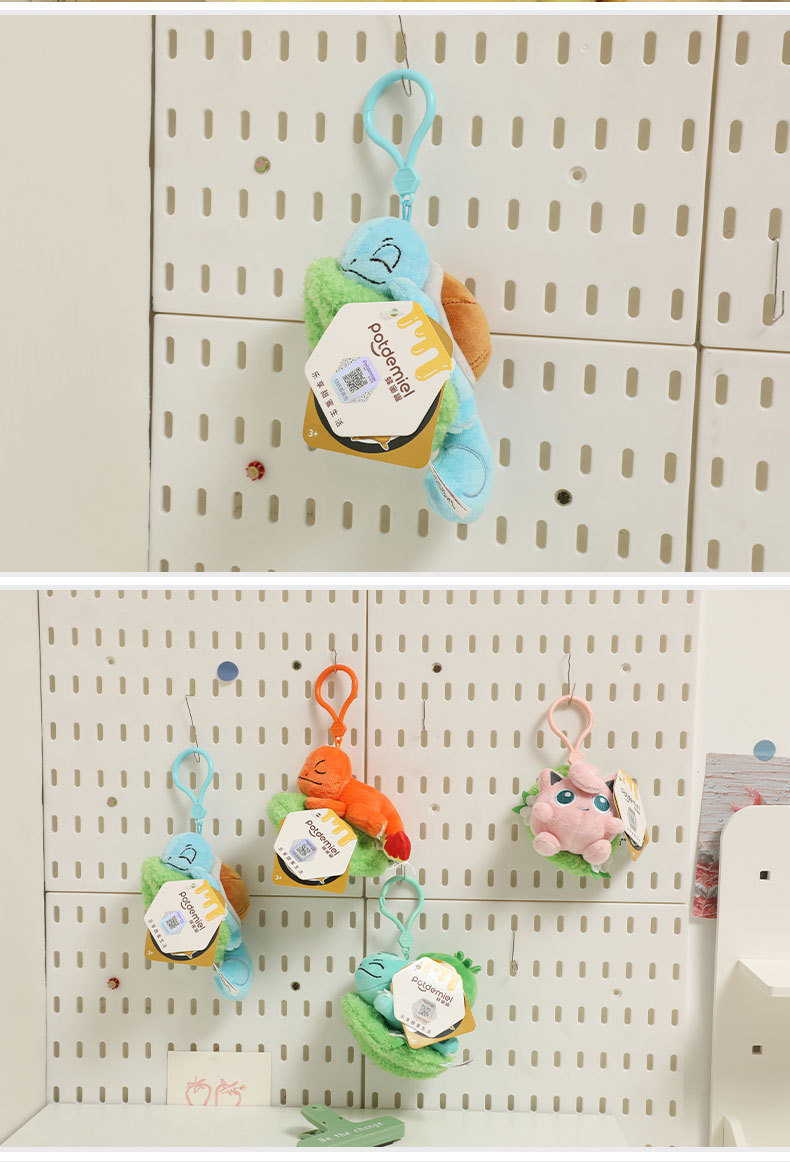 Genuine Pokemon pendant, Pikachu, Genki, Squirtle, Charmander, Doggy, plush pendant, backpack, keychain pic 9