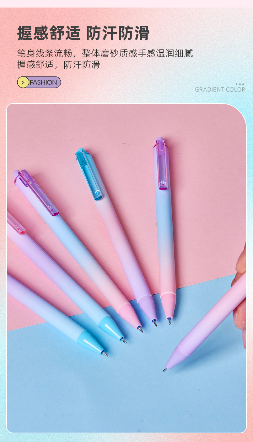 Wholesale in stock: Smooth oil pen with a jumping 598EMINI head, gradient color heat transfer oil pen pic 6